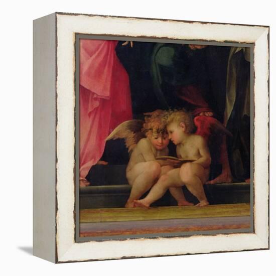 Two Cherubs Reading, Detail from Madonna and Child with Saints, 1518-Rosso Fiorentino (Battista di Jacopo)-Framed Premier Image Canvas