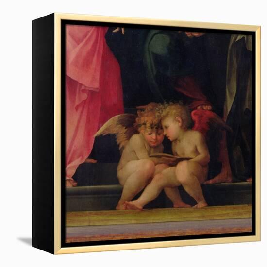 Two Cherubs Reading, Detail from Madonna and Child with Saints, 1518-Rosso Fiorentino (Battista di Jacopo)-Framed Premier Image Canvas