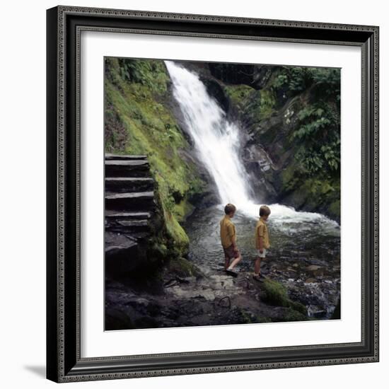 Two Children at a Pool, Dolgoch Falls, Tal-Y-Llyn Valley, Snowdonia National Park, Wales, 1969-Michael Walters-Framed Photographic Print