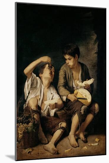Two Children Eating a Melon and Grapes, 1645-46-Bartolome Esteban Murillo-Mounted Giclee Print