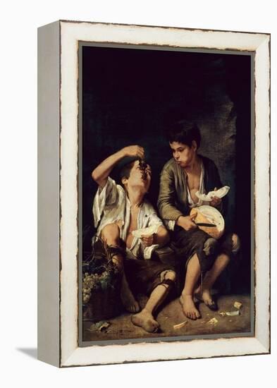 Two Children Eating a Melon and Grapes, 1650-Bartolome Esteban Murillo-Framed Premier Image Canvas