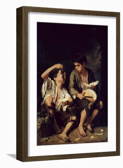 Two Children Eating a Melon and Grapes, 1650-Bartolome Esteban Murillo-Framed Giclee Print