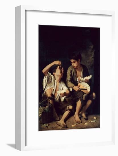 Two Children Eating a Melon and Grapes, 1650-Bartolome Esteban Murillo-Framed Giclee Print