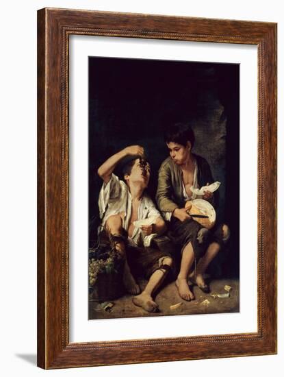 Two Children Eating a Melon and Grapes, 1650-Bartolome Esteban Murillo-Framed Giclee Print