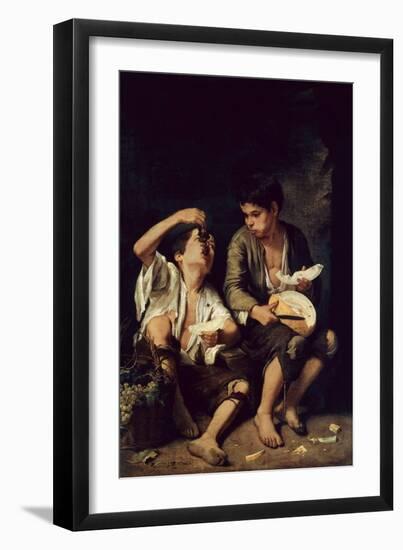 Two Children Eating a Melon and Grapes, 1650-Bartolome Esteban Murillo-Framed Giclee Print