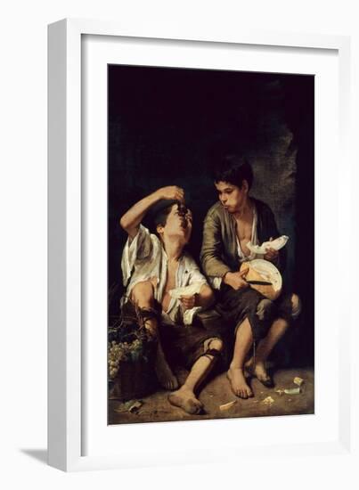 Two Children Eating a Melon and Grapes, 1650-Bartolome Esteban Murillo-Framed Giclee Print