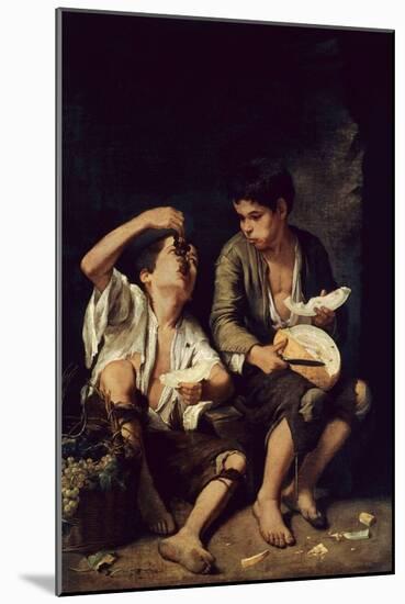 Two Children Eating a Melon and Grapes, 1650-Bartolome Esteban Murillo-Mounted Giclee Print