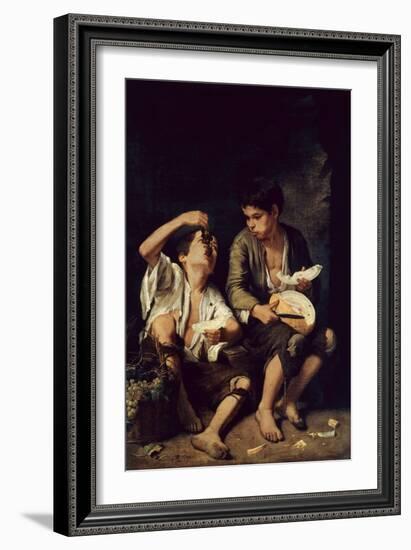 Two Children Eating a Melon and Grapes, 1650-Bartolome Esteban Murillo-Framed Giclee Print