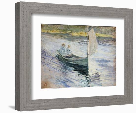 Two Children in a Sailboat, 1883-John Henry Twachtman-Framed Giclee Print