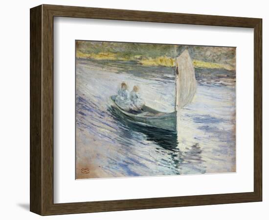 Two Children in a Sailboat, 1883-John Henry Twachtman-Framed Giclee Print