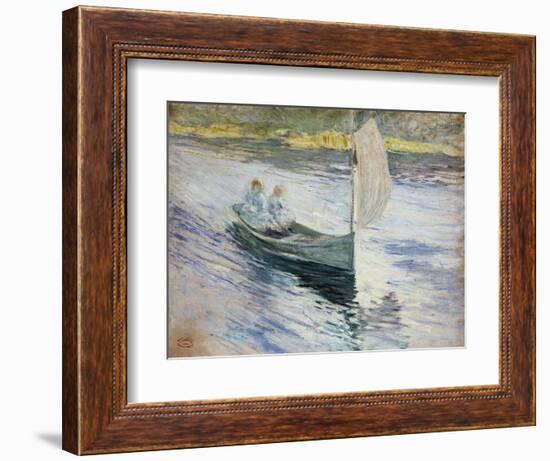 Two Children in a Sailboat, 1883-John Henry Twachtman-Framed Giclee Print