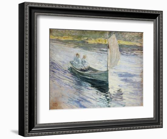 Two Children in a Sailboat, 1883-John Henry Twachtman-Framed Giclee Print