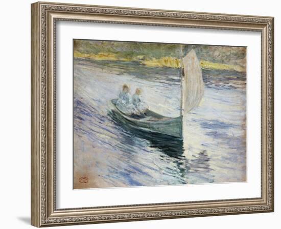 Two Children in a Sailboat, 1883-John Henry Twachtman-Framed Giclee Print