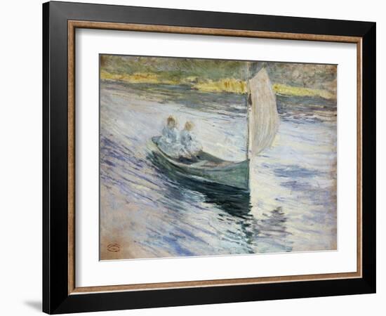 Two Children in a Sailboat, 1883-John Henry Twachtman-Framed Giclee Print