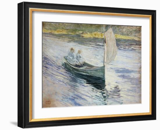 Two Children in a Sailboat, 1883-John Henry Twachtman-Framed Giclee Print