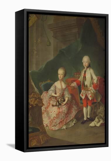 Two Children of Empress Maria Theresa of Austria (1717-80) Leopold (1747-92) (Later Emperor Leopold-Martin II Mytens or Meytens-Framed Premier Image Canvas