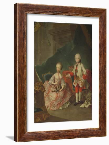 Two Children of Empress Maria Theresa of Austria (1717-80) Leopold (1747-92) (Later Emperor Leopold-Martin II Mytens or Meytens-Framed Giclee Print