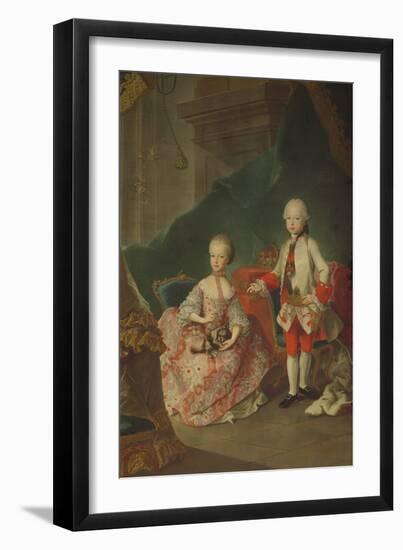 Two Children of Empress Maria Theresa of Austria (1717-80) Leopold (1747-92) (Later Emperor Leopold-Martin II Mytens or Meytens-Framed Giclee Print