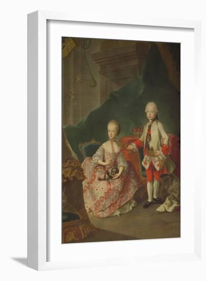 Two Children of Empress Maria Theresa of Austria (1717-80) Leopold (1747-92) (Later Emperor Leopold-Martin II Mytens or Meytens-Framed Giclee Print