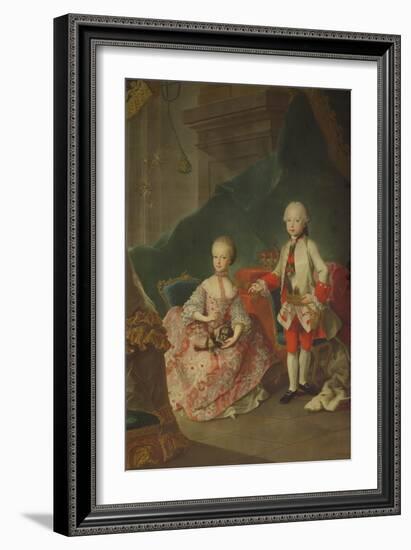 Two Children of Empress Maria Theresa of Austria (1717-80) Leopold (1747-92) (Later Emperor Leopold-Martin II Mytens or Meytens-Framed Giclee Print