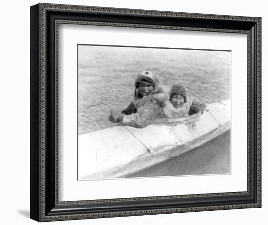 Two Children on the Water-Edward S^ Curtis-Framed Giclee Print