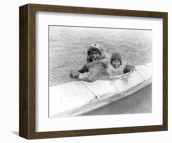 Two Children on the Water-Edward S^ Curtis-Framed Giclee Print