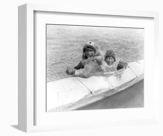 Two Children on the Water-Edward S^ Curtis-Framed Giclee Print
