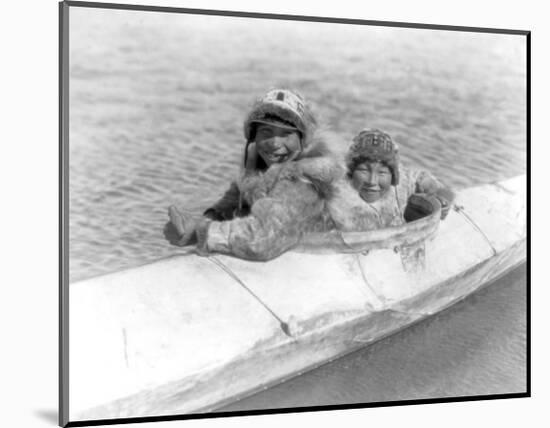 Two Children on the Water-Edward S^ Curtis-Mounted Giclee Print