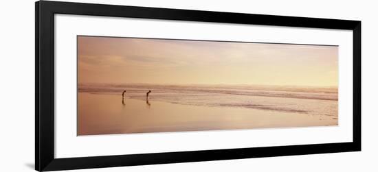 Two Children Playing on the Beach, San Francisco, California, USA-null-Framed Photographic Print