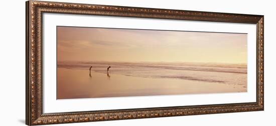 Two Children Playing on the Beach, San Francisco, California, USA-null-Framed Photographic Print