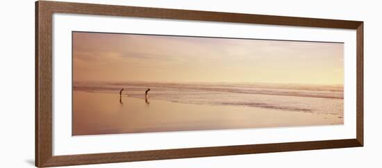 Two Children Playing on the Beach, San Francisco, California, USA-null-Framed Photographic Print