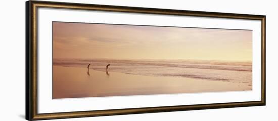 Two Children Playing on the Beach, San Francisco, California, USA-null-Framed Photographic Print