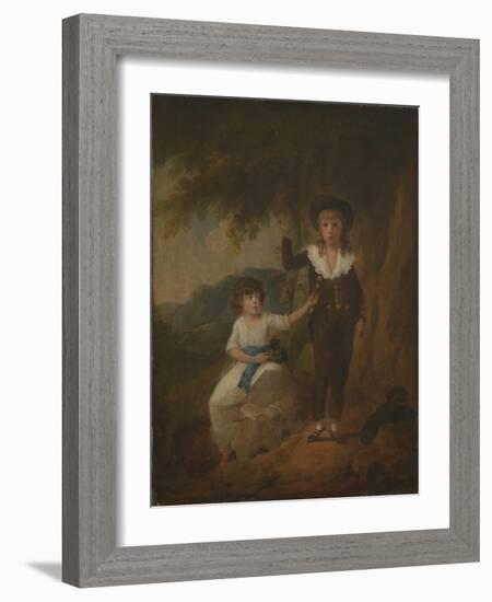 Two Children-Julius Caesar Ibbetson-Framed Giclee Print