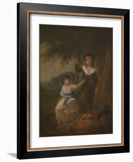 Two Children-Julius Caesar Ibbetson-Framed Giclee Print