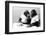 Two Chimpanzees celebrating Easter-Staff-Framed Photographic Print