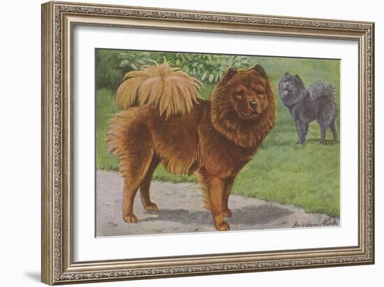 Two Chow Dogs Standing-Louis Agassiz Fuertes-Framed Art Print