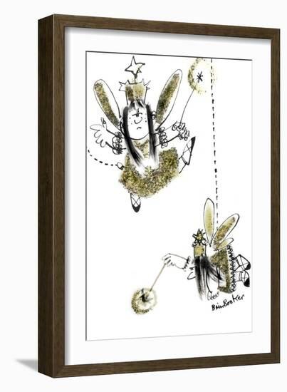 Two Christmas Fairies 1-Brenda Brin Booker-Framed Giclee Print