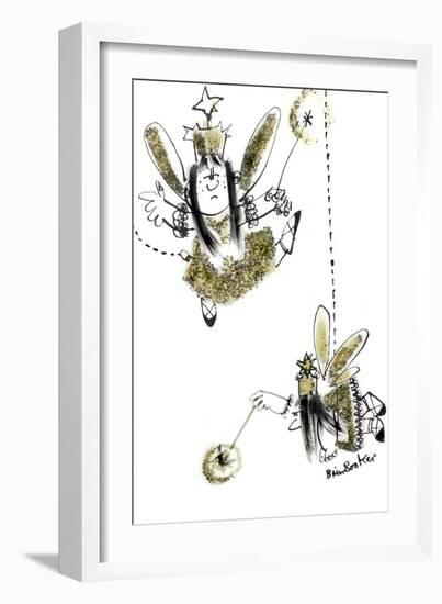 Two Christmas Fairies 1-Brenda Brin Booker-Framed Giclee Print