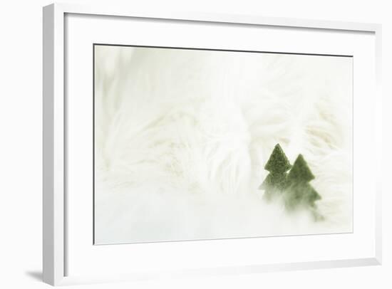 Two Christmas Trees in Stylised Winter Landscape - Softy and Softly-Petra Daisenberger-Framed Photographic Print