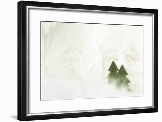 Two Christmas Trees in Stylised Winter Landscape - Softy and Softly-Petra Daisenberger-Framed Photographic Print