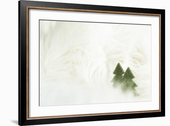 Two Christmas Trees in Stylised Winter Landscape - Softy and Softly-Petra Daisenberger-Framed Photographic Print