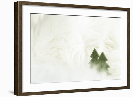 Two Christmas Trees in Stylised Winter Landscape - Softy and Softly-Petra Daisenberger-Framed Photographic Print