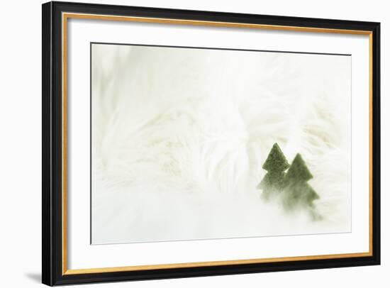 Two Christmas Trees in Stylised Winter Landscape - Softy and Softly-Petra Daisenberger-Framed Photographic Print