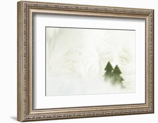 Two Christmas Trees in Stylised Winter Landscape - Softy and Softly-Petra Daisenberger-Framed Photographic Print