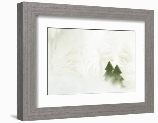 Two Christmas Trees in Stylised Winter Landscape - Softy and Softly-Petra Daisenberger-Framed Photographic Print