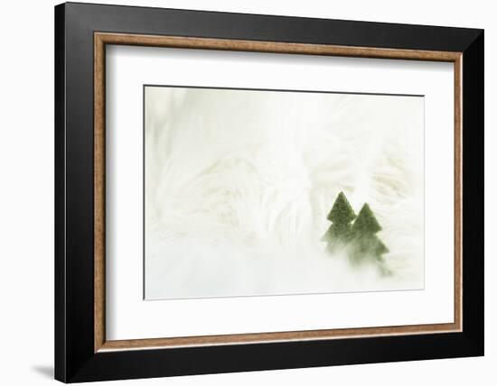 Two Christmas Trees in Stylised Winter Landscape - Softy and Softly-Petra Daisenberger-Framed Photographic Print