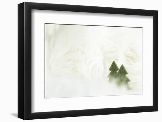 Two Christmas Trees in Stylised Winter Landscape - Softy and Softly-Petra Daisenberger-Framed Photographic Print