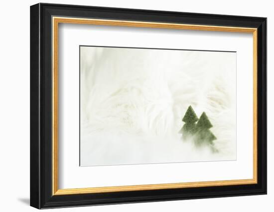 Two Christmas Trees in Stylised Winter Landscape - Softy and Softly-Petra Daisenberger-Framed Photographic Print