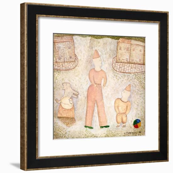Two Clowns and Houses, 1988-George Fredericks-Framed Giclee Print