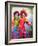 Two Clowns With A Violin And A Pipe-balaikin2009-Framed Art Print